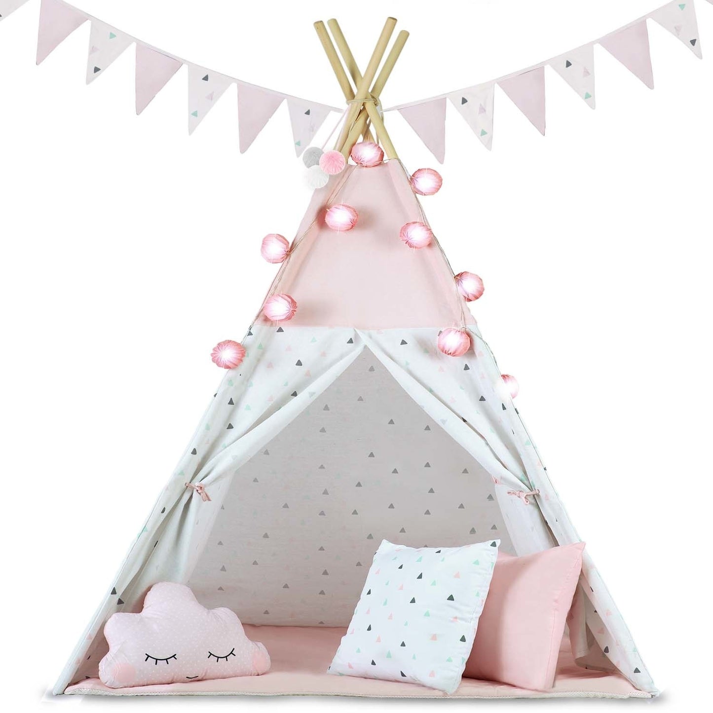 TIPI TENT - Premium Katoen - 120x120x165 cm - Roze