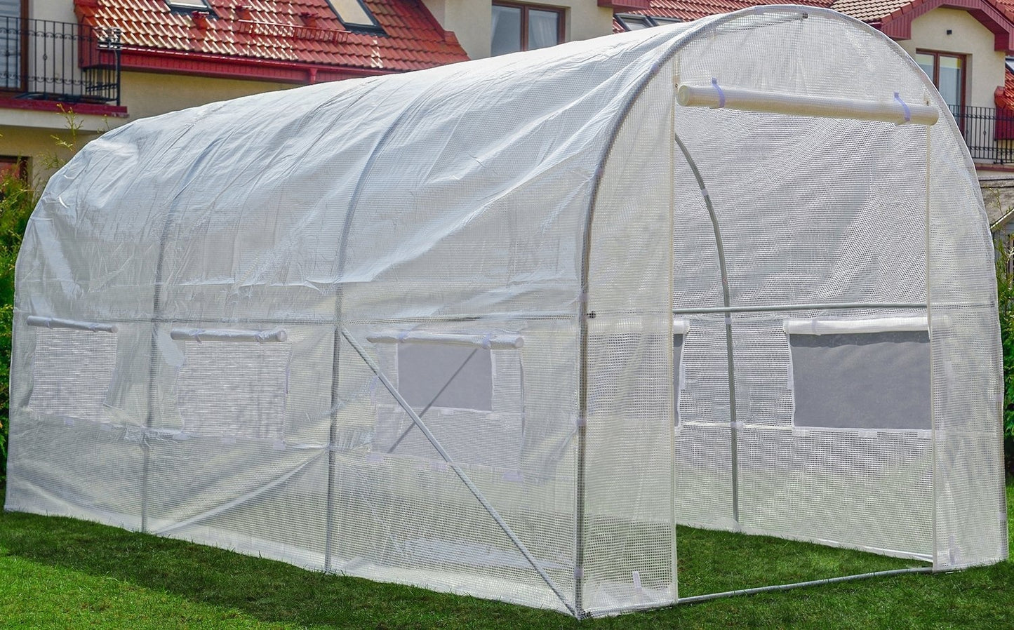 Tuinkas - 9m2 Oppervlakte - Wit - 450x200x200 cm