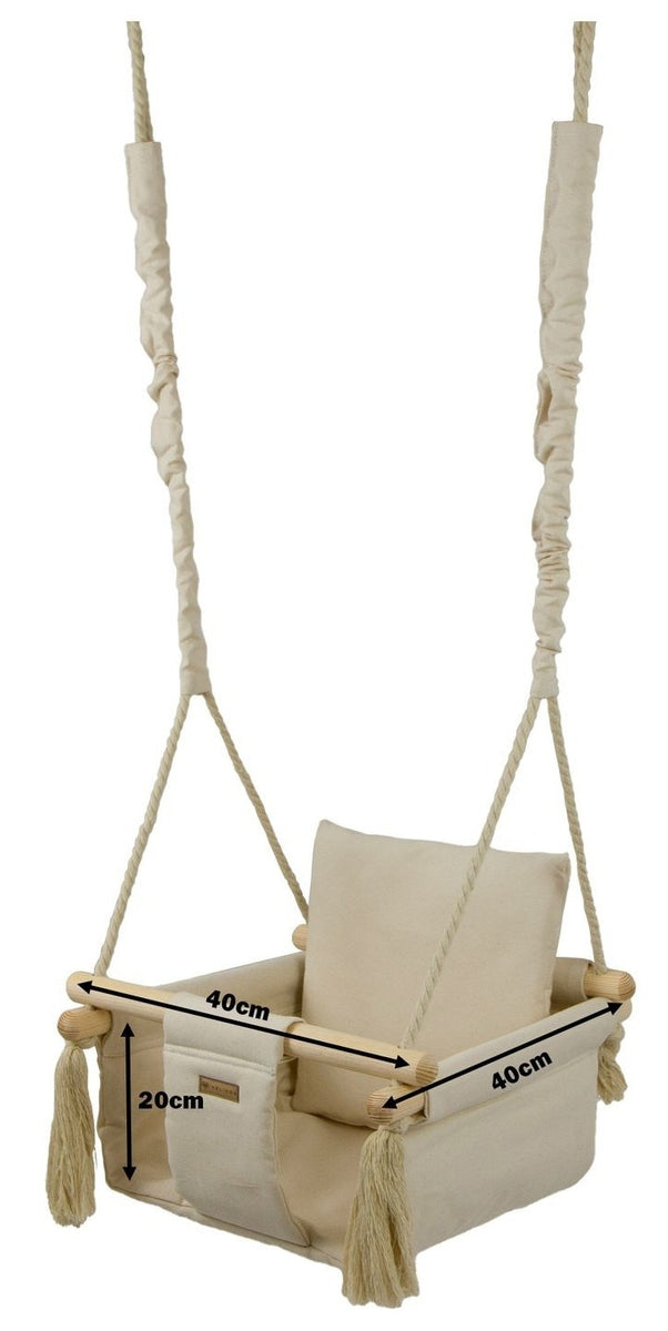 BABY SCHOMMELSTOEL - 100% katoen en hout - Grijs
