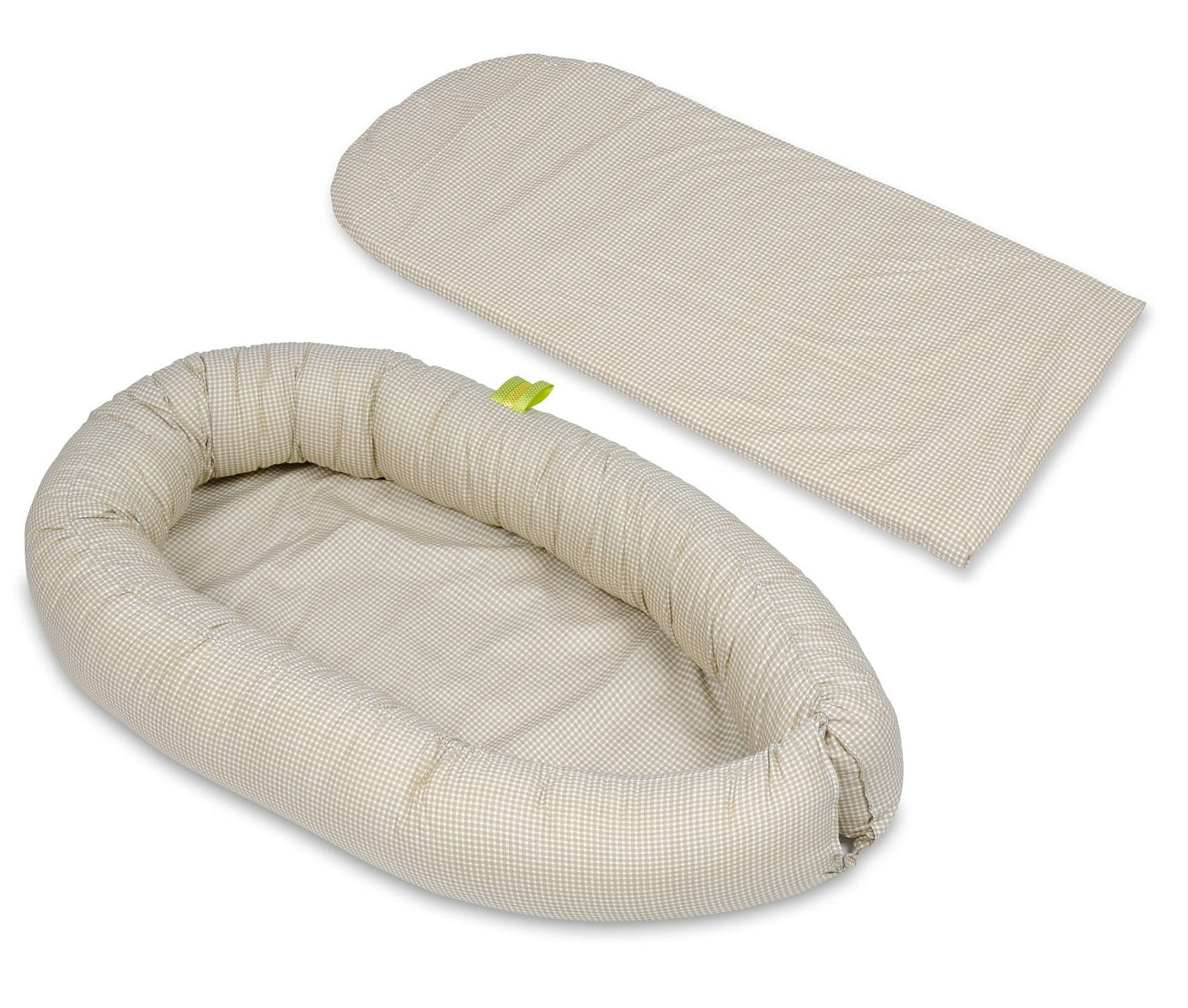 BABYNEST - 100% katoen - Beige geruit - 54x82 cm