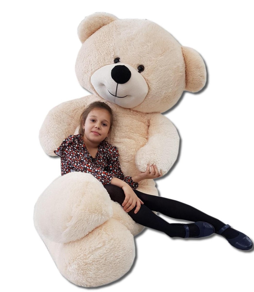 XXL teddybeer - 220 cm hoogwaardig pluche anti-allergisch - beige-roze