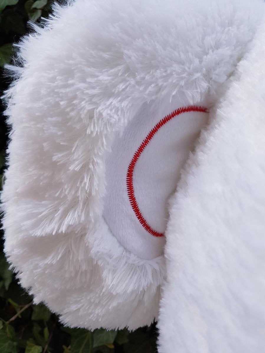 KNUFFELBEER - 160cm - geborduurd hart - wit
