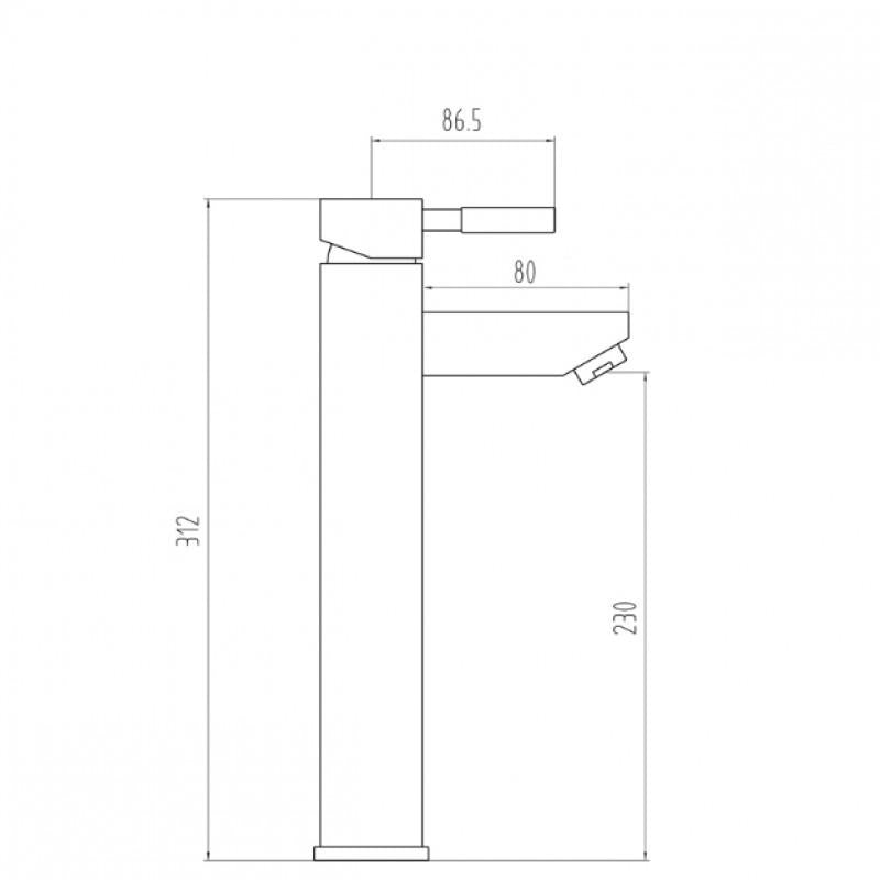 Wastafelkraan - keramische kop 40mm - zwart/chroom