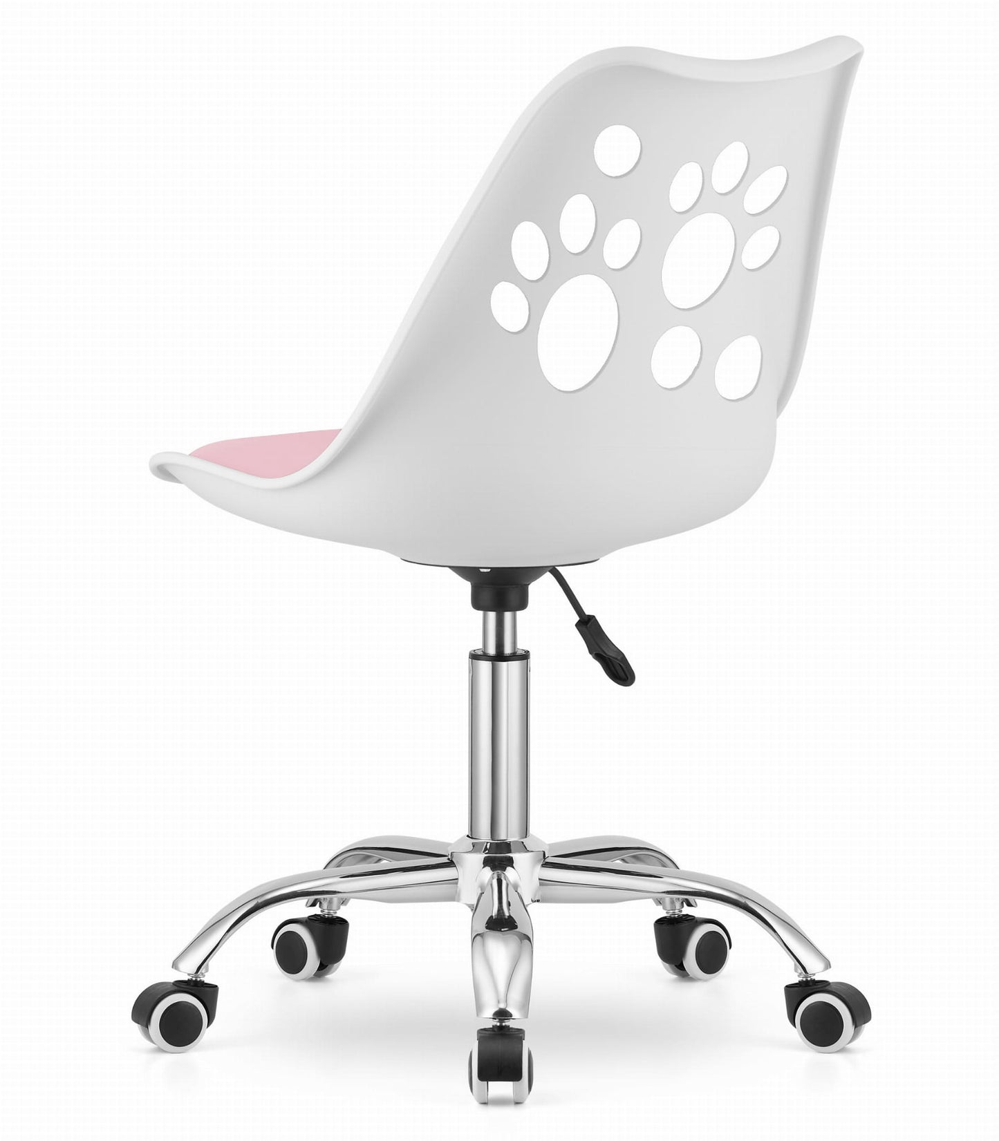 Kinderbureaustoel - Ergonomisch Design, Eco-lederen Kussen - Wit/Roze