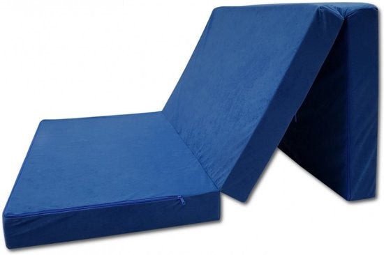 Logeermatras - Opvouwbaar en Comfortabel - Blauw 200x120x10 cm