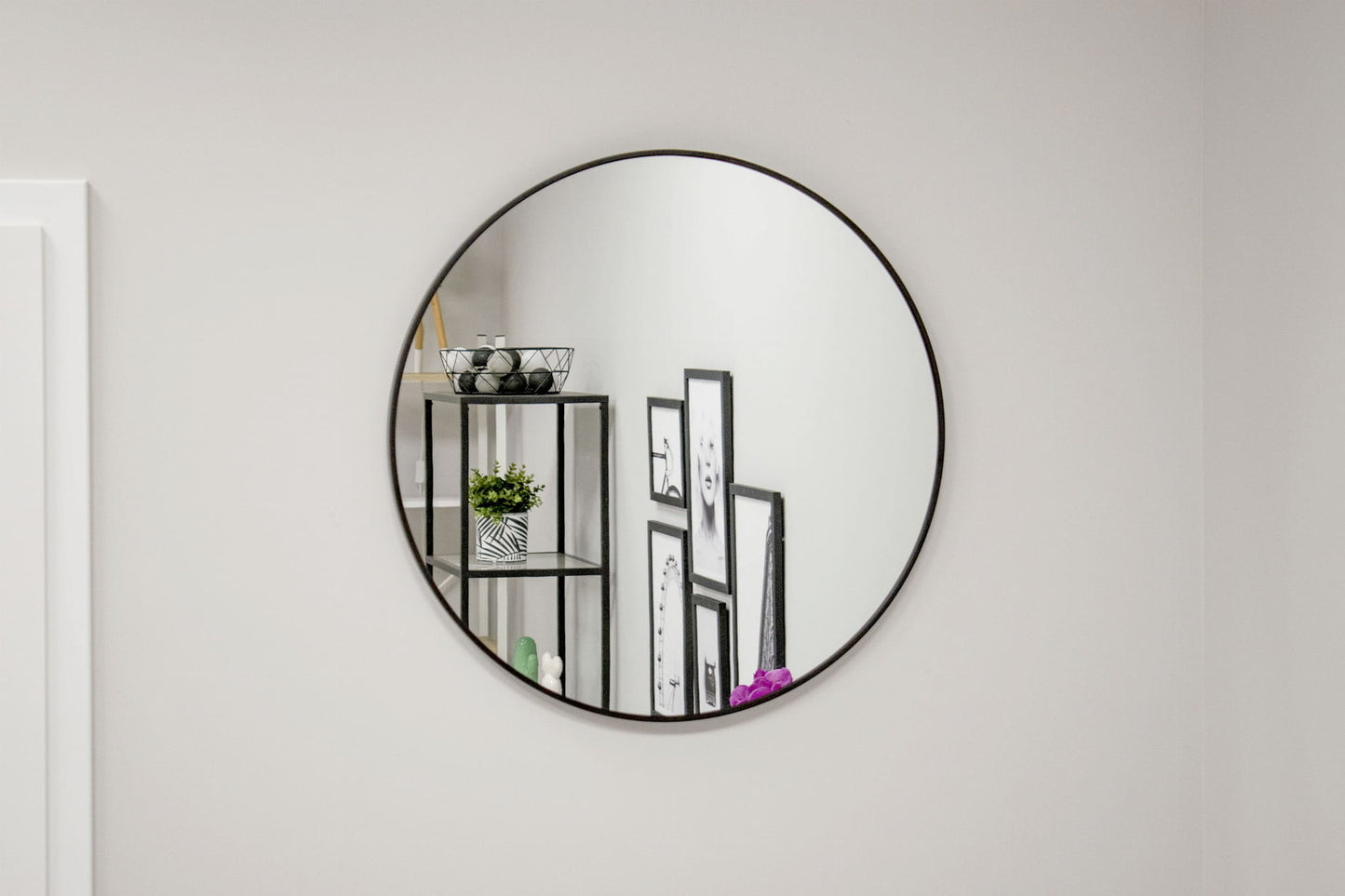 Ronde spiegel - 80 cm diameter - zwart frame