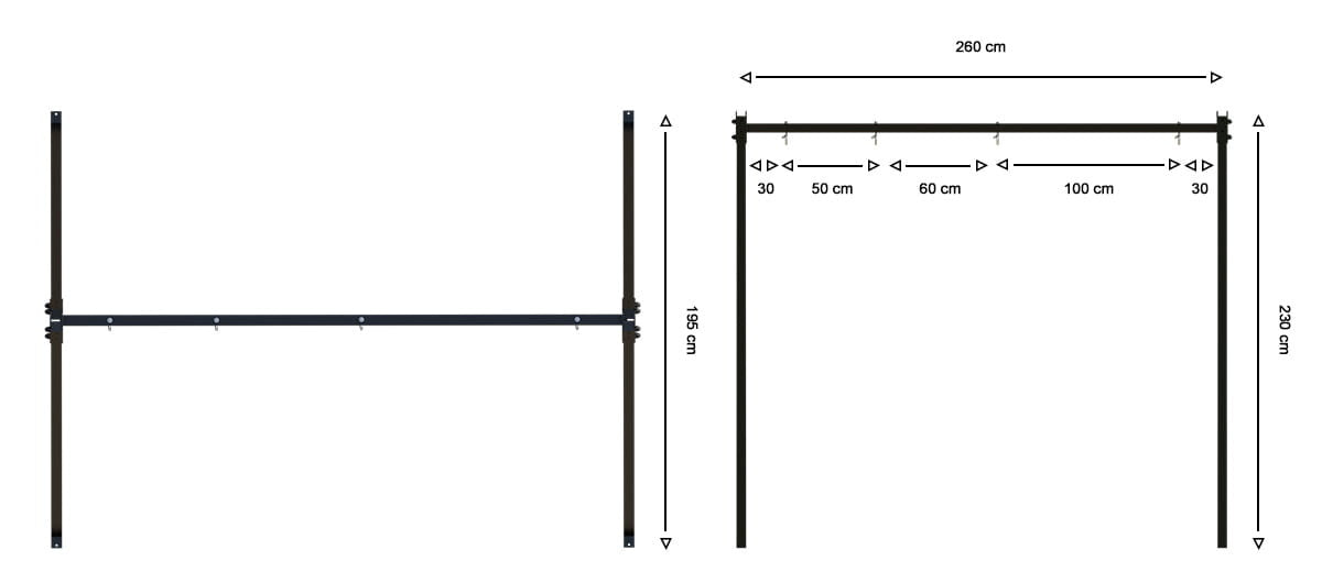 Schommelframe - multifunctioneel staal - grafiet