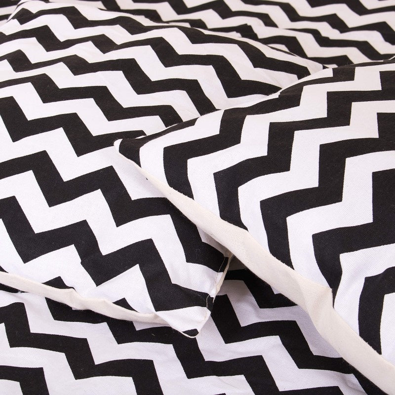 TIPI speeltent - katoen met zigzag patroon - beige/zwart 160cm