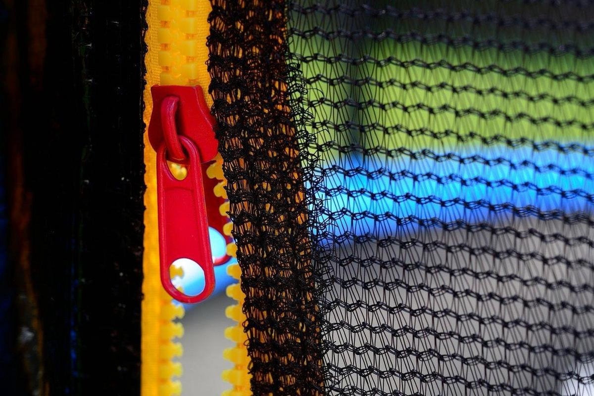 TRAMPOLINE - Veiligheidsnet & Ladder - 374 cm Blauw