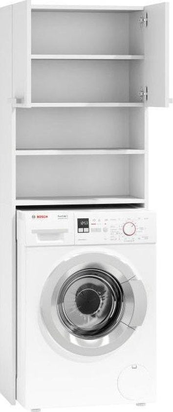 Badkamerkast - 4 schappen - wit - 183x64x30 cm