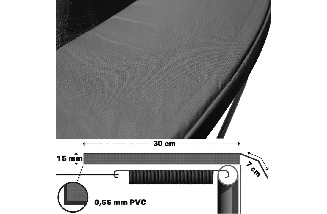 Trampoline - veiligheidsnet & ladder - 244 cm blauw/zwart