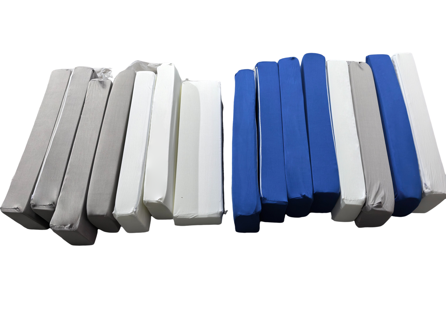 Jenga foam blokken - 15 elementen - wit/babyblauw/grijs