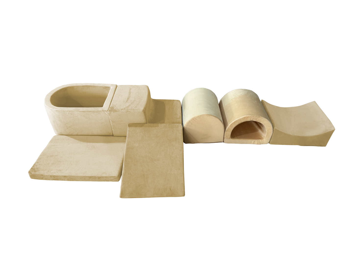 Foam speelset - 7-delig met ballenbak en 100 ballen - beige