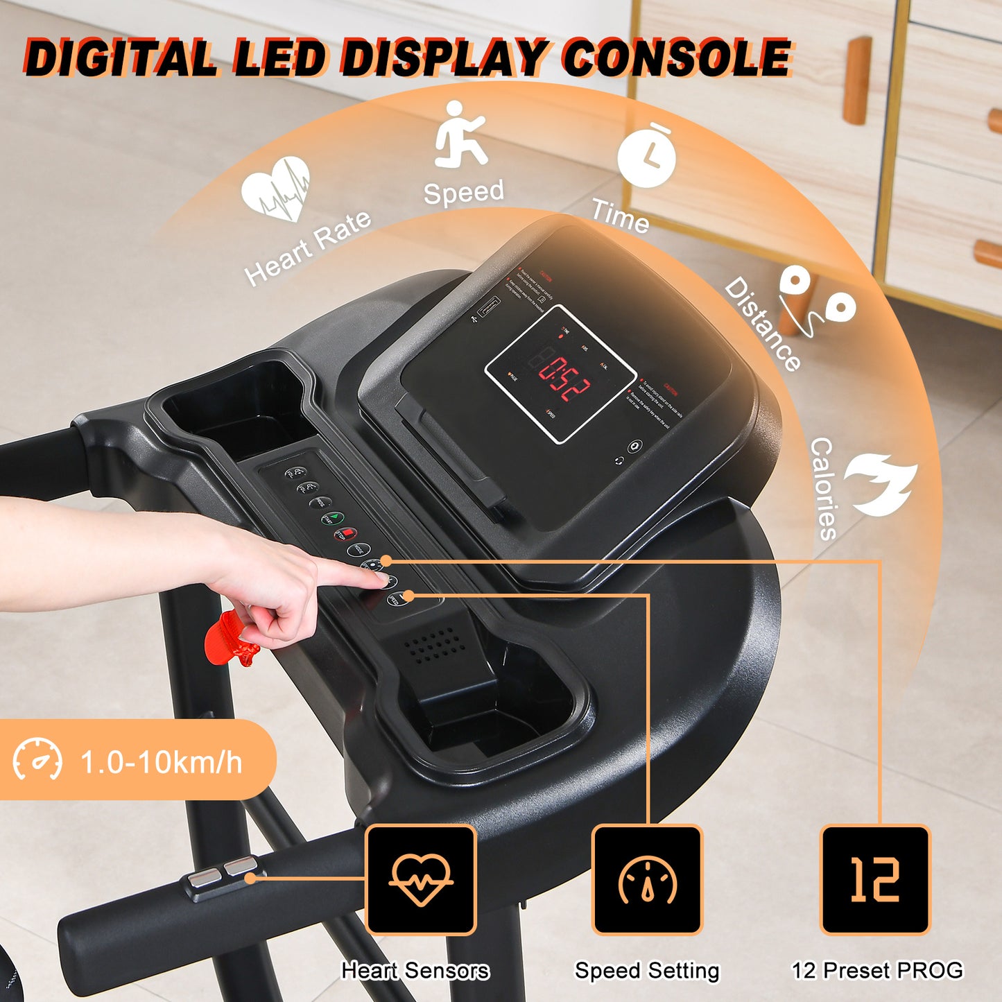 LOOPBAND - 1.5HP Motor - Inklapbaar - Bluetooth - 400x1100mm - Zwart