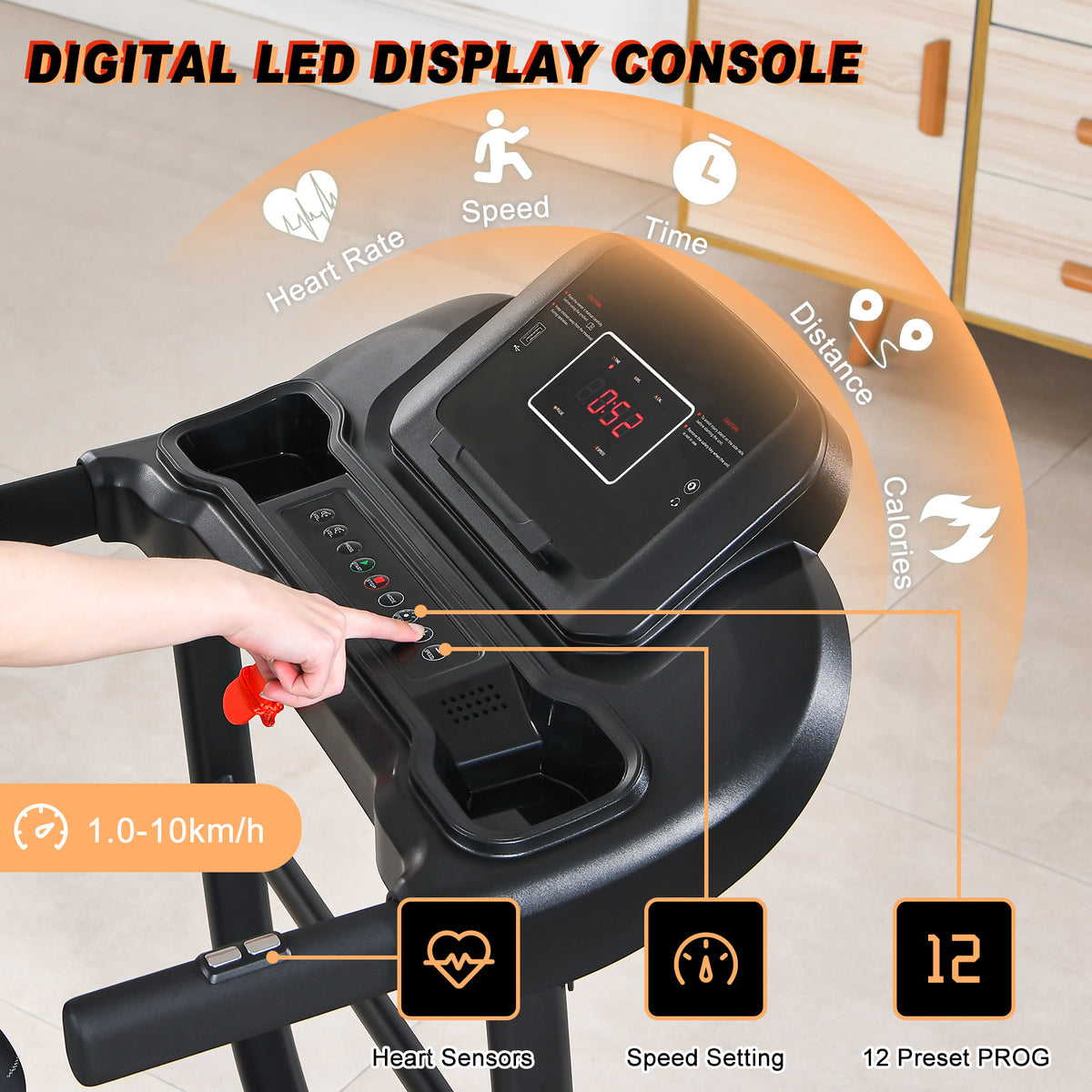LOOPBAND - 1.5HP Motor - Inklapbaar - Bluetooth - 400x1100mm - Zwart