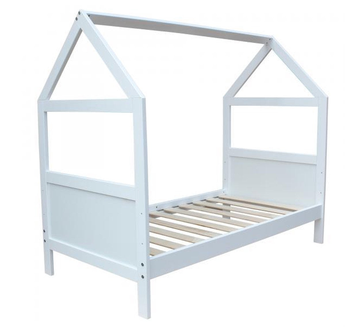 kinderbed - vurenhout-scandinavisch-ontwerp-uitval-barrière - wit-140x70cm