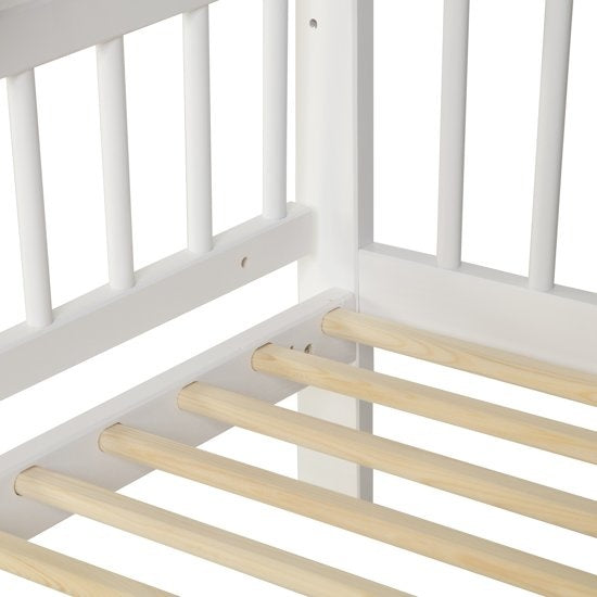 KINDERBED - huizen-thema-ontwerp - wit - 160x80 cm