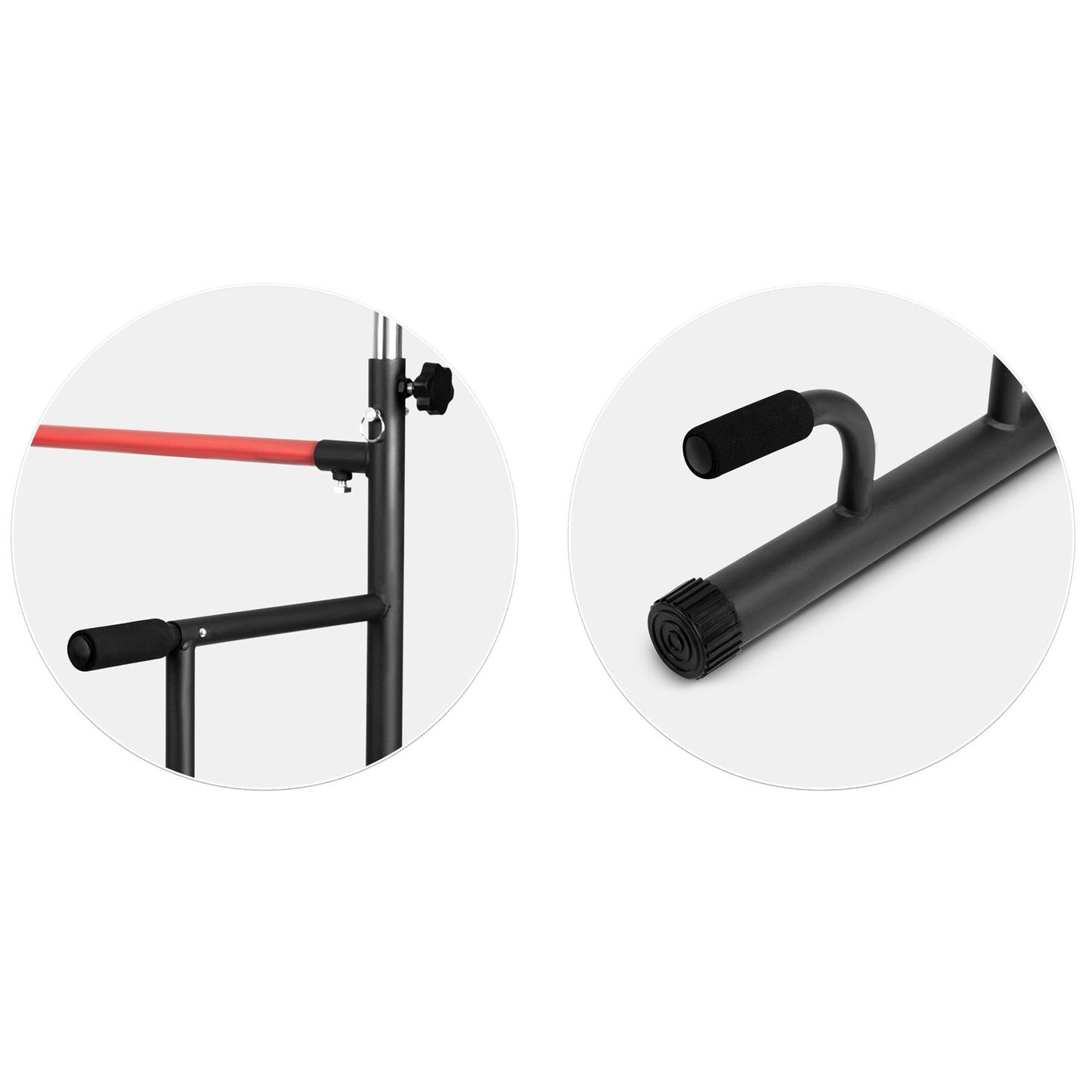 PULL-UP BAR - Verstelbare Hoogte 146-222 cm - Staalconstructie - Zwart