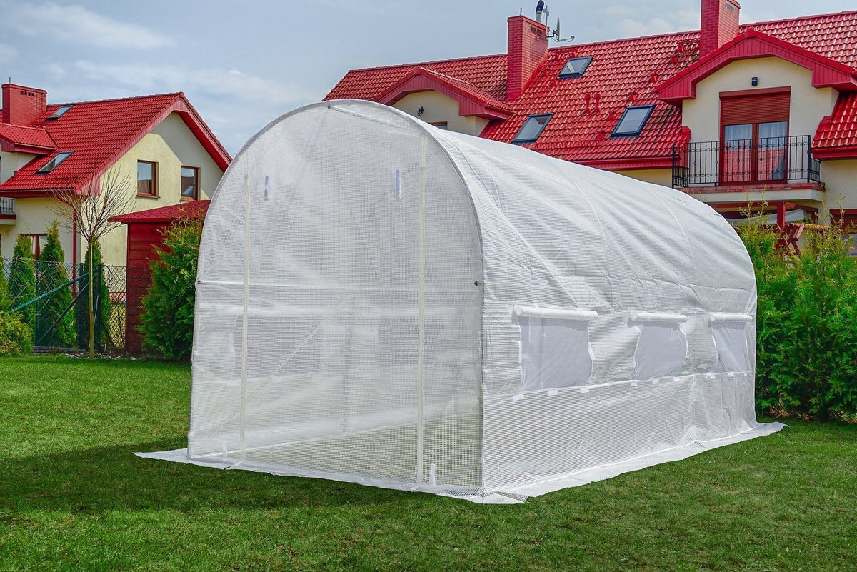 Tuinkas - 9m2 Oppervlakte - Wit - 450x200x200 cm