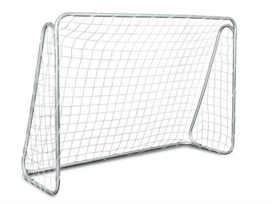 VOETBALDOEL - lichtgewicht staal met richtmat - 215x153x76 cm wit