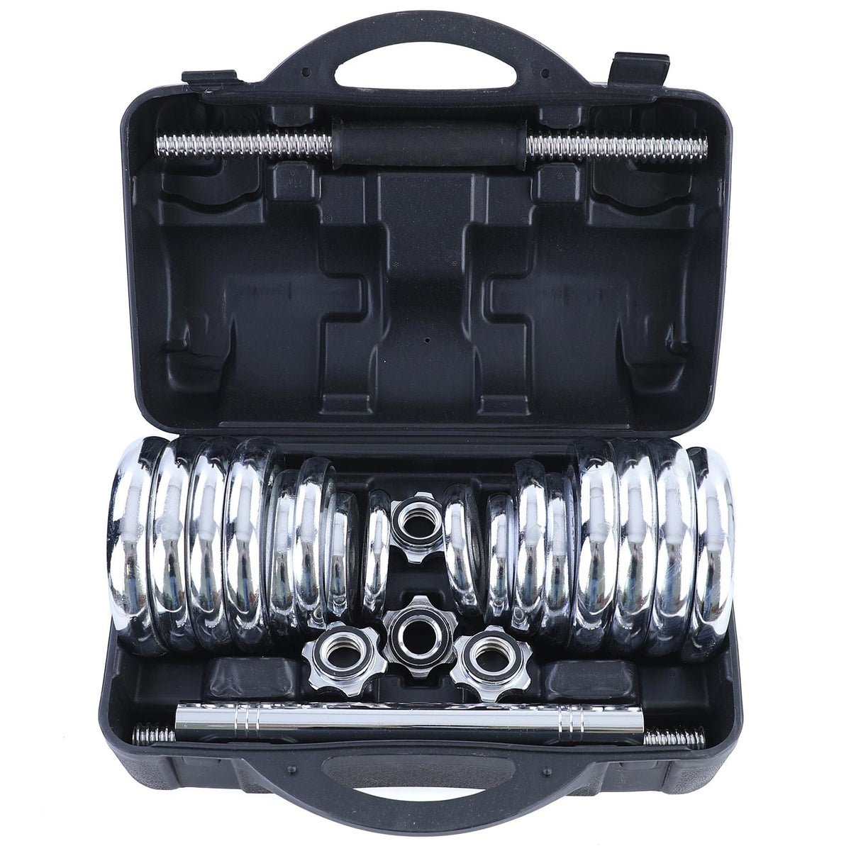 Dumbellset - 30 kg Chroom Gietijzer - Chroom