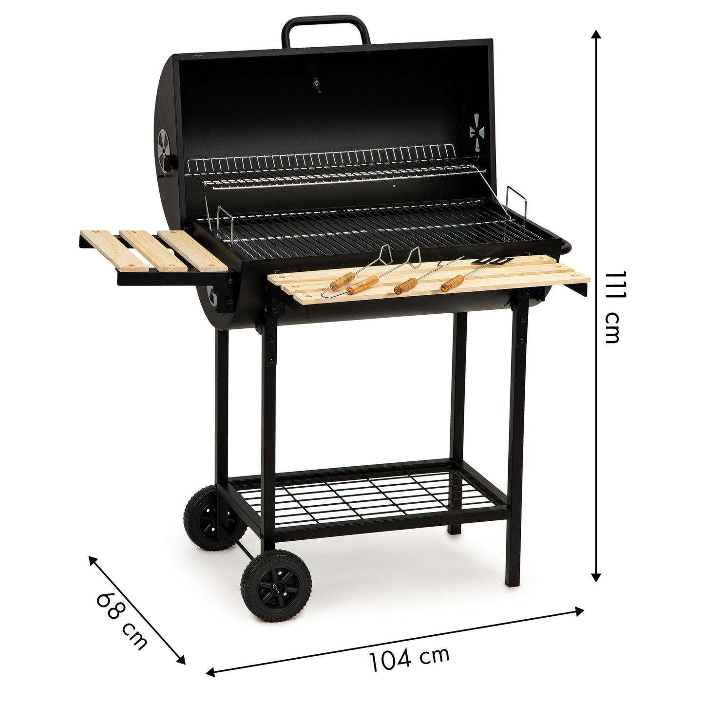 BARBECUE - Houtskool - Thermostaat - Zwart - 86,5x41x82 cm
