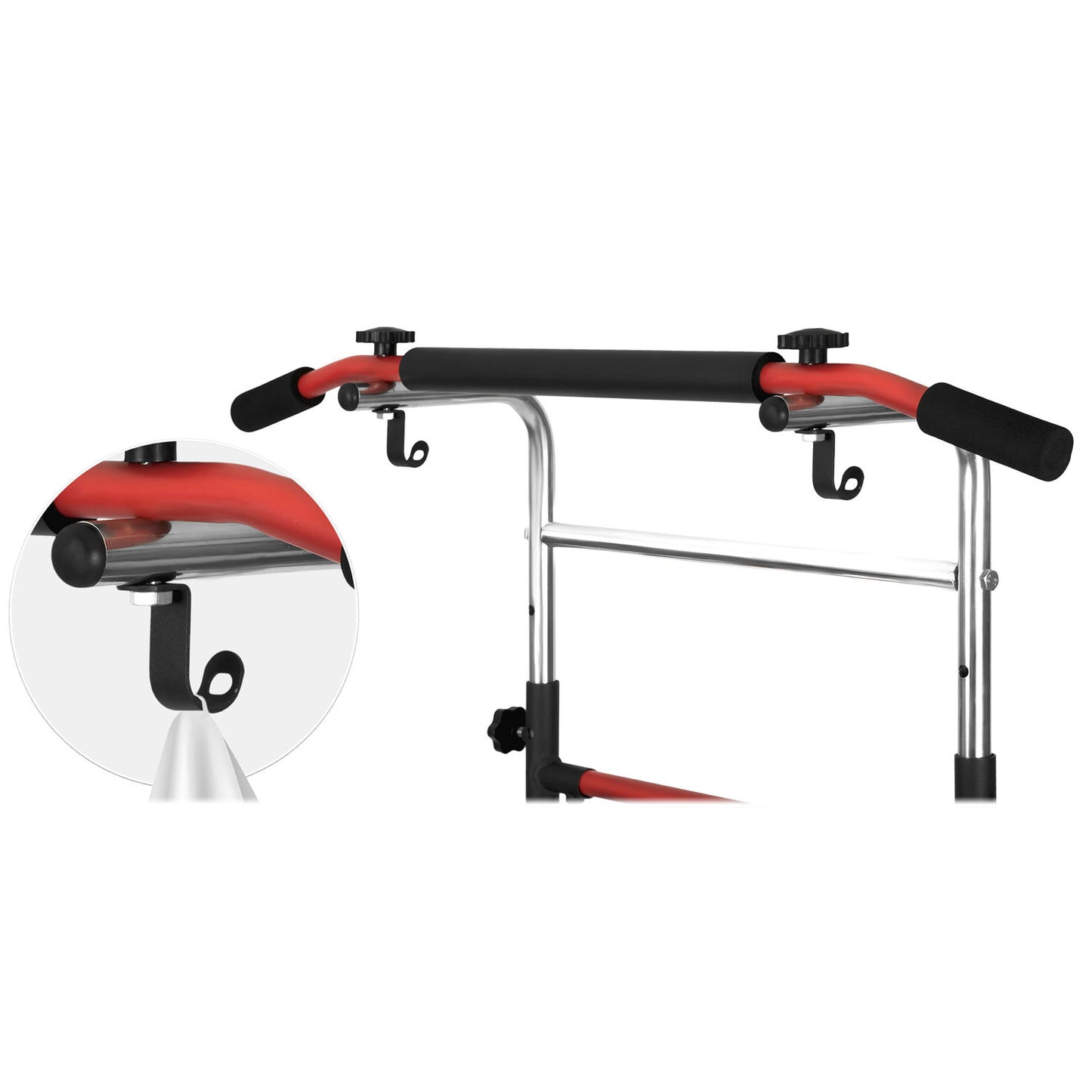 PULL-UP BAR - Verstelbaar 145-218 cm - Staalconstructie - Antislip - Zwart