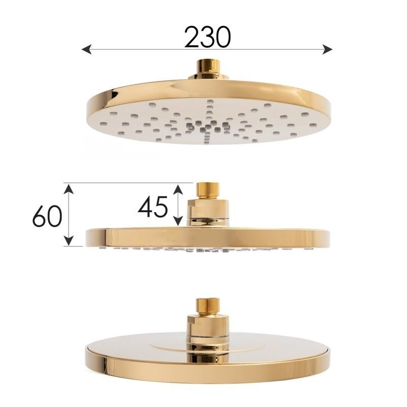 Doucheset - regendouche 23 cm - gouden kleur