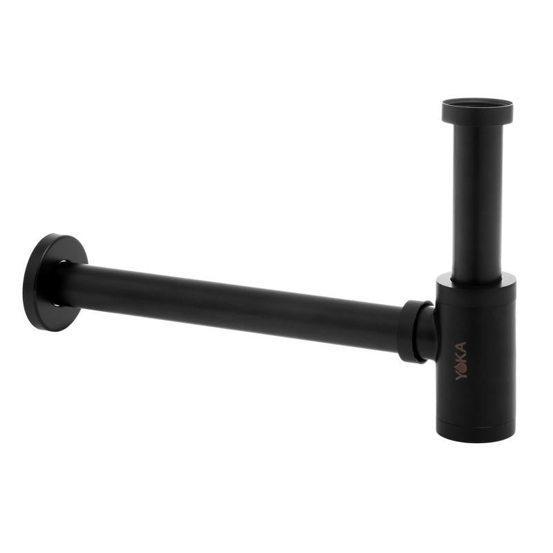 Wastafel sifon - messing klik-klak afvoer - zwart