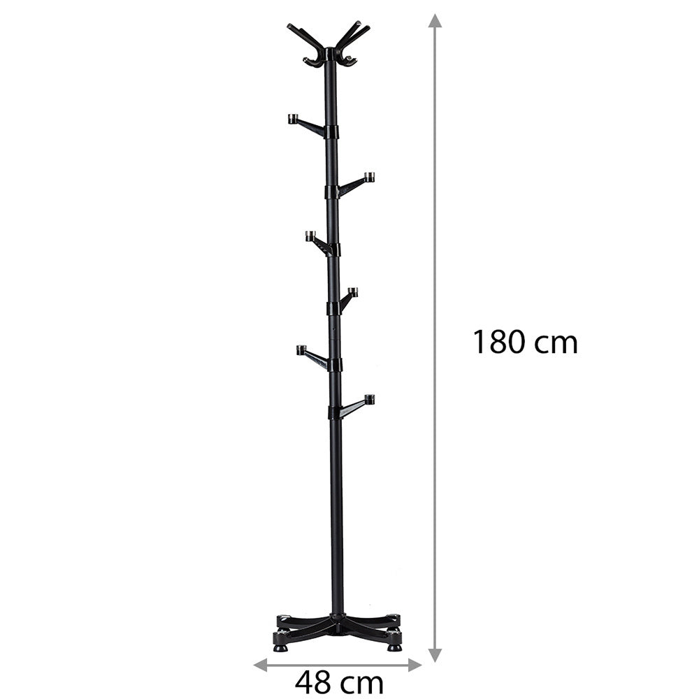 Kapstok - gepoedercoat staal - 180 cm - zwart