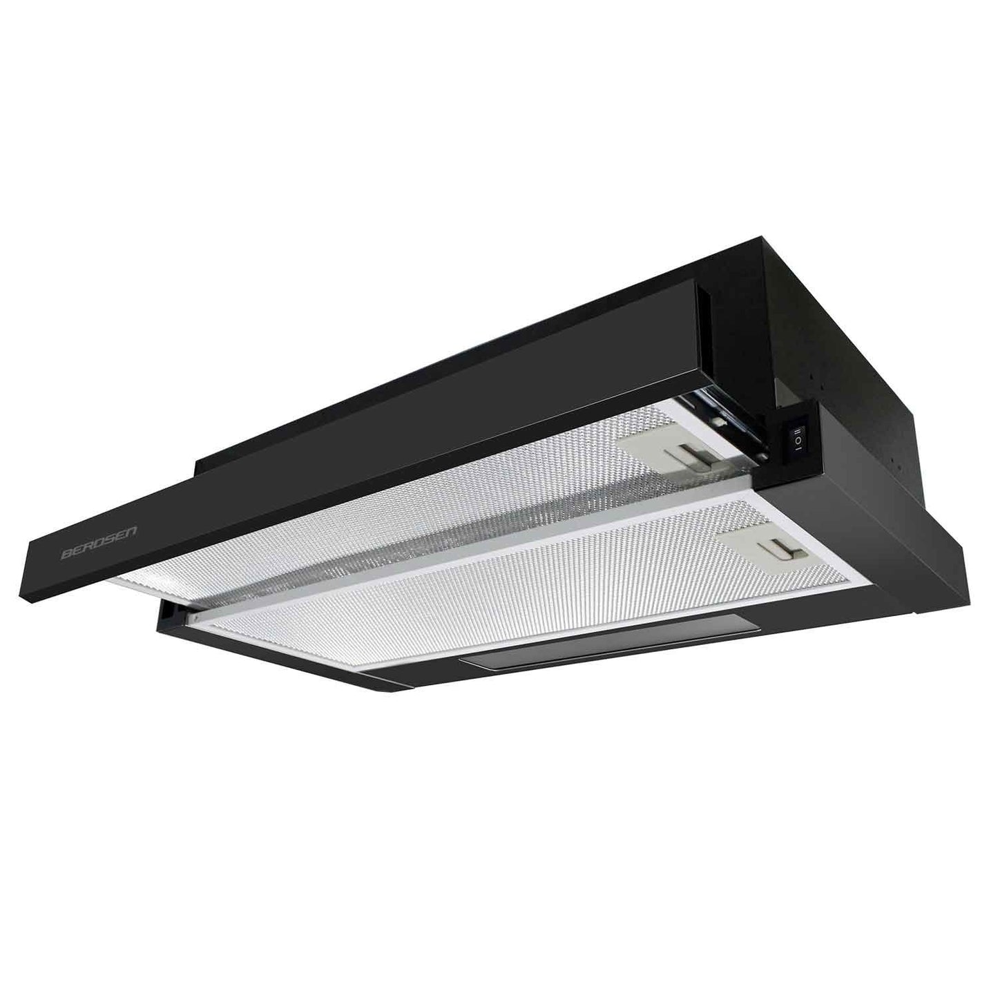 afzuigkap - telescopisch - 200 m3/u - zwart/roestvrij staal - 50 cm