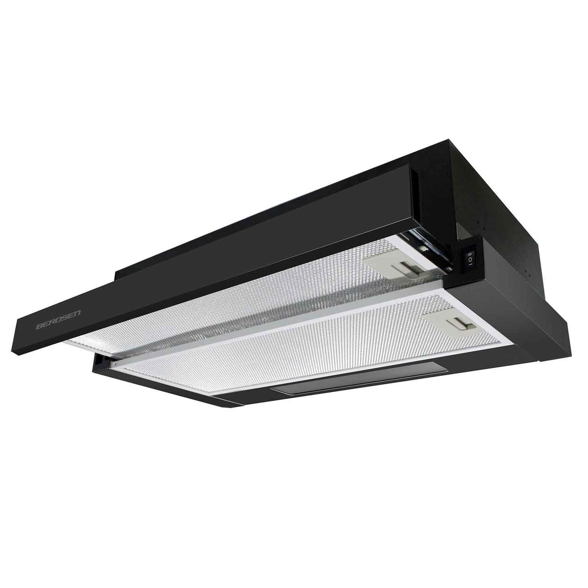 afzuigkap - telescopisch - 200 m3/u - zwart/roestvrij staal - 50 cm