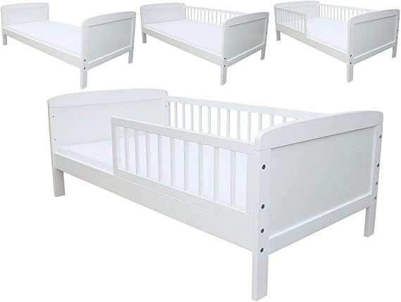 Peuterbed - lattenbodem-uitvalbeveiliging - wit-160x70cm