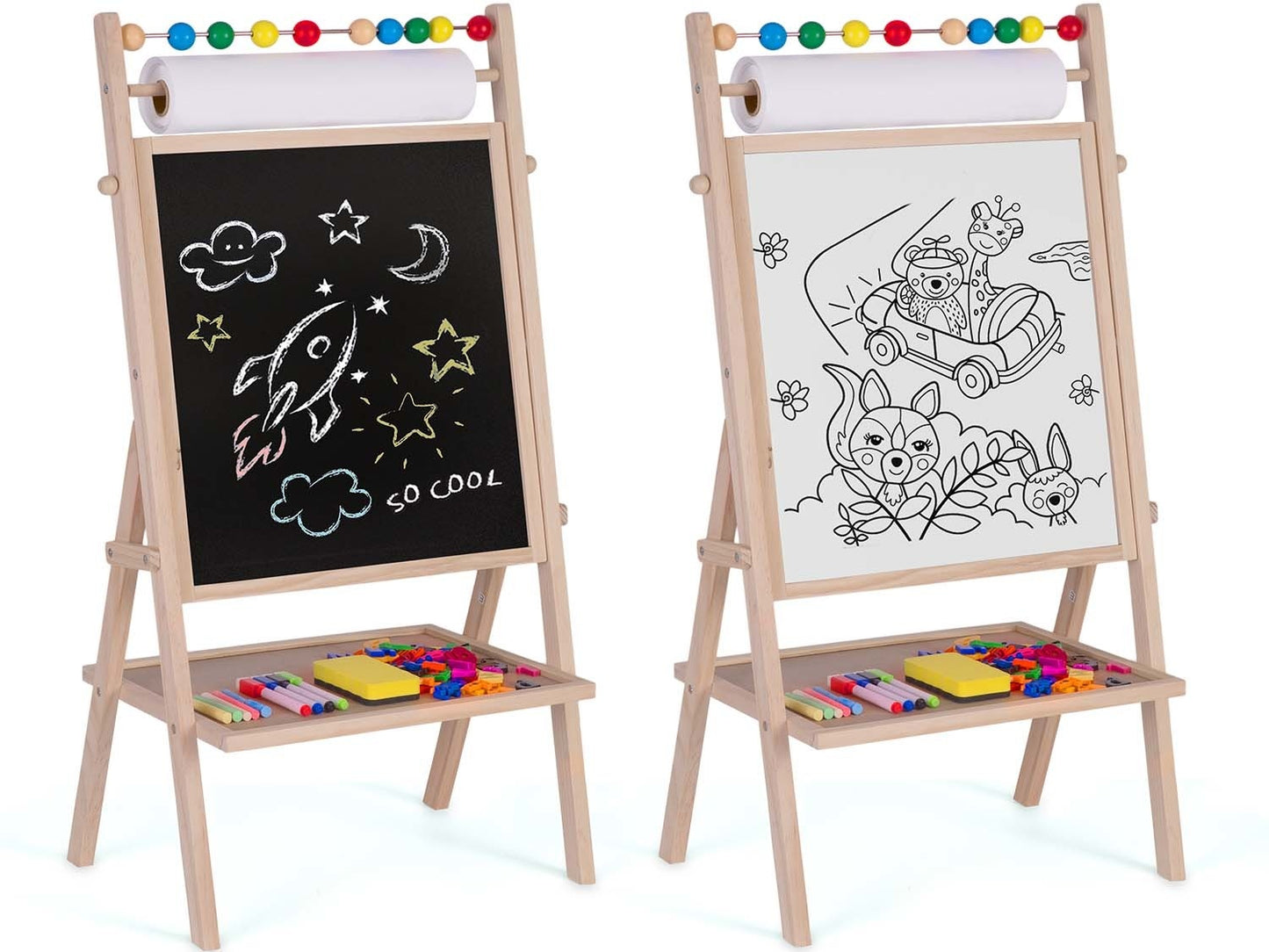 SCHRIJFBORD - Magnetisch & Krijt - 62x28x44 cm