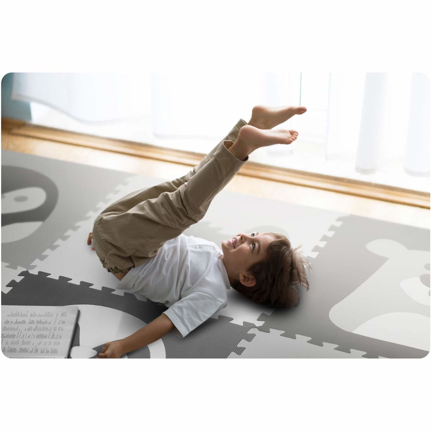 SPEELMAT - Zacht EVA-schuim - 60x60 cm - Grijs/Wit
