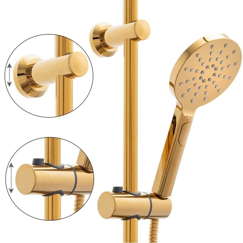 Doucheset - regendouche 23 cm - gouden kleur