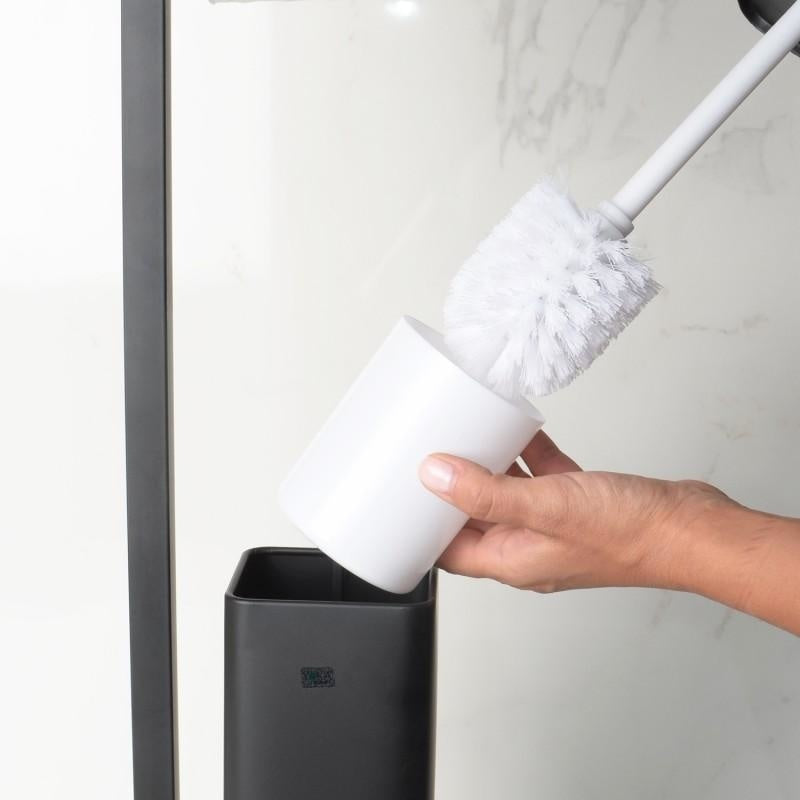 TOILETBORSTELSET - Vrijstaand met Toiletrolhouder - Zwart