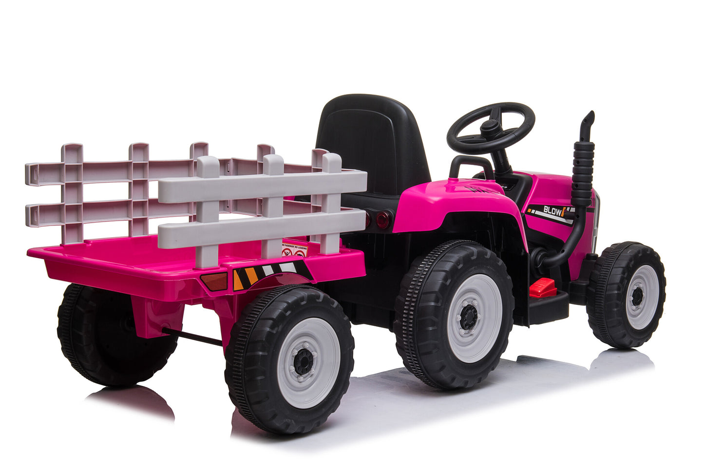 ELEKTRISCH BESTUURBARE TRACTOR - 2x45W Motoren, LED Verlichting, Muziekpaneel - Roze