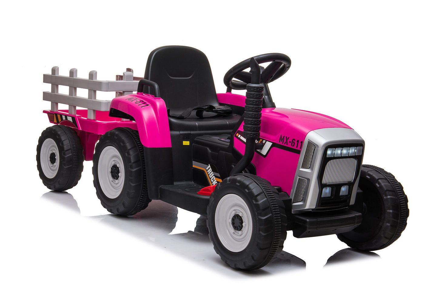 ELEKTRISCH BESTUURBARE TRACTOR - 2x45W Motoren, LED Verlichting, Muziekpaneel - Roze