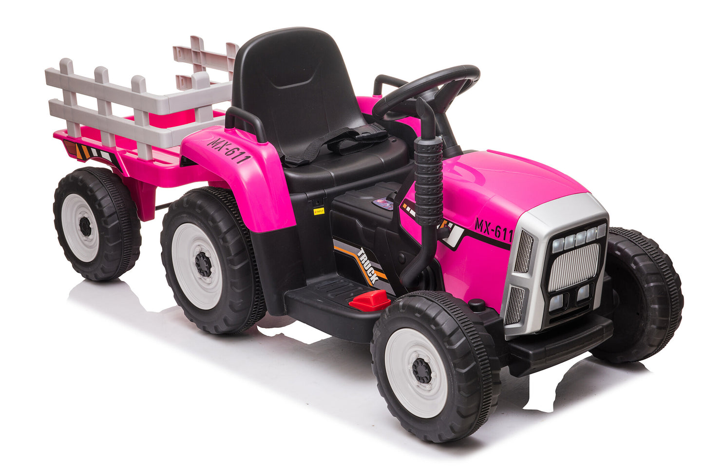 ELEKTRISCH BESTUURBARE TRACTOR - 2x45W Motoren, LED Verlichting, Muziekpaneel - Roze