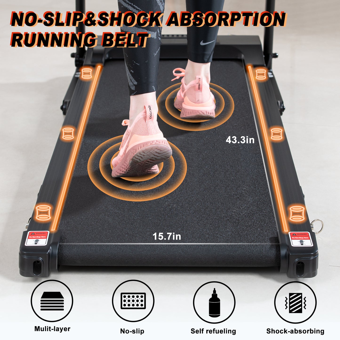LOOPBAND - 1.5HP Motor - Inklapbaar - Bluetooth - 400x1100mm - Zwart