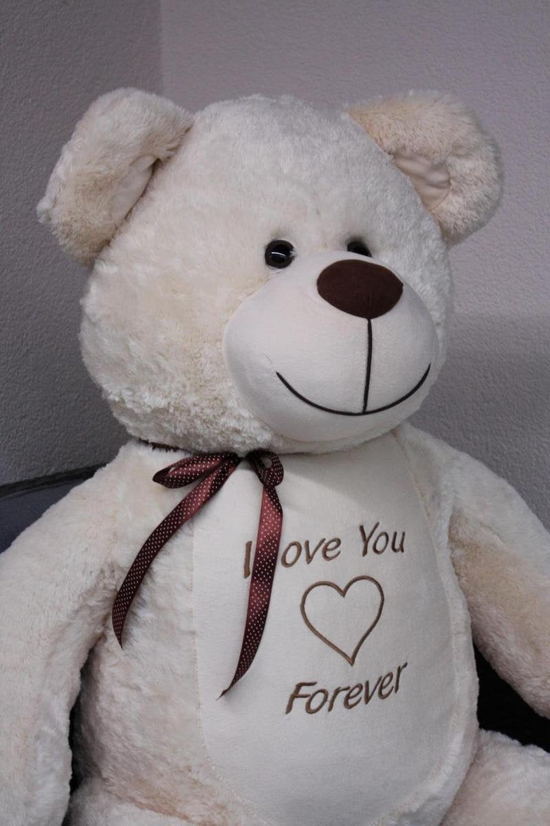 Knuffelbeer - 165cm Pluche I Love You - Crème
