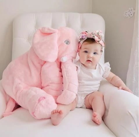 KNUFFEL OLIFANT - Zacht Pluche 45cm - Roze