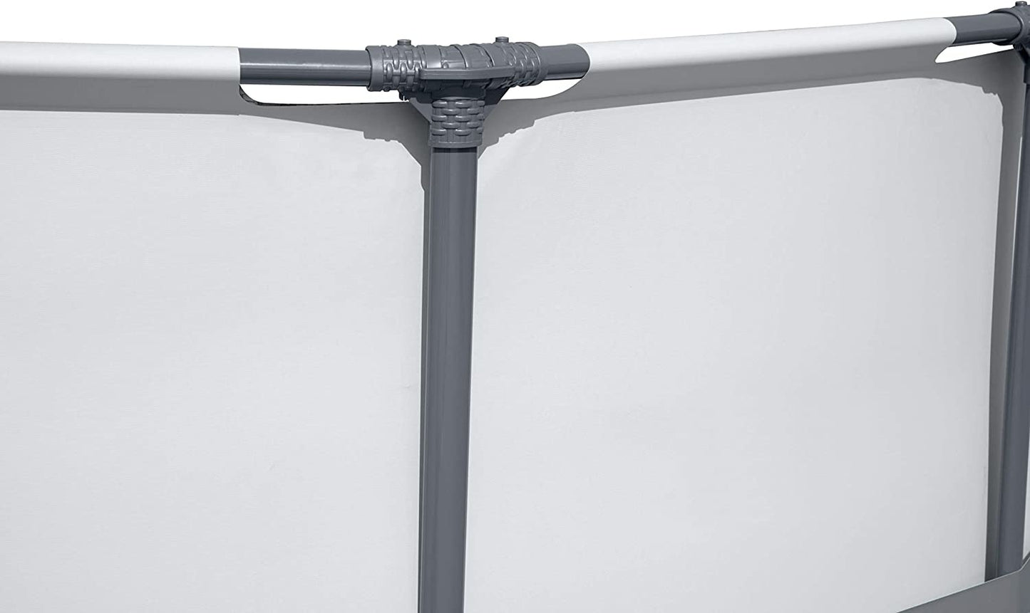 Opzetzwembad - 457x122 cm, 3-laags PVC, 16.015 liter, pomp 3028 l/h - Grijs