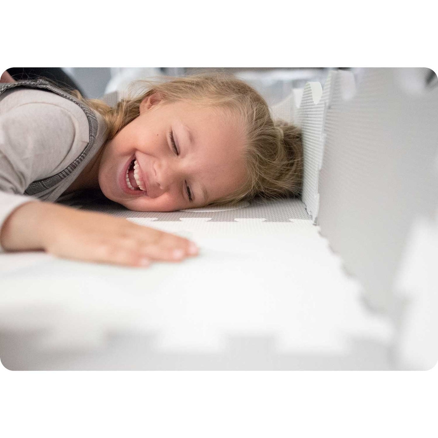 Speelmat - Extra Dikke EVA Foam - 151x151 cm - Wit/Grijs/Mint