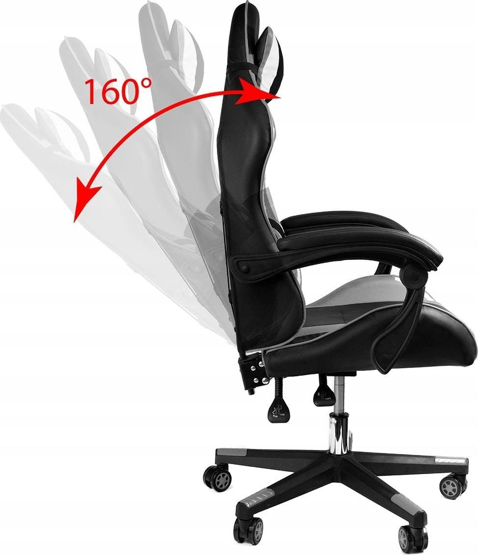 GAMINGSTOEL - Ergonomisch, Kantelbaar, 120kg Draagkracht - Wit-Grijs-Limoen