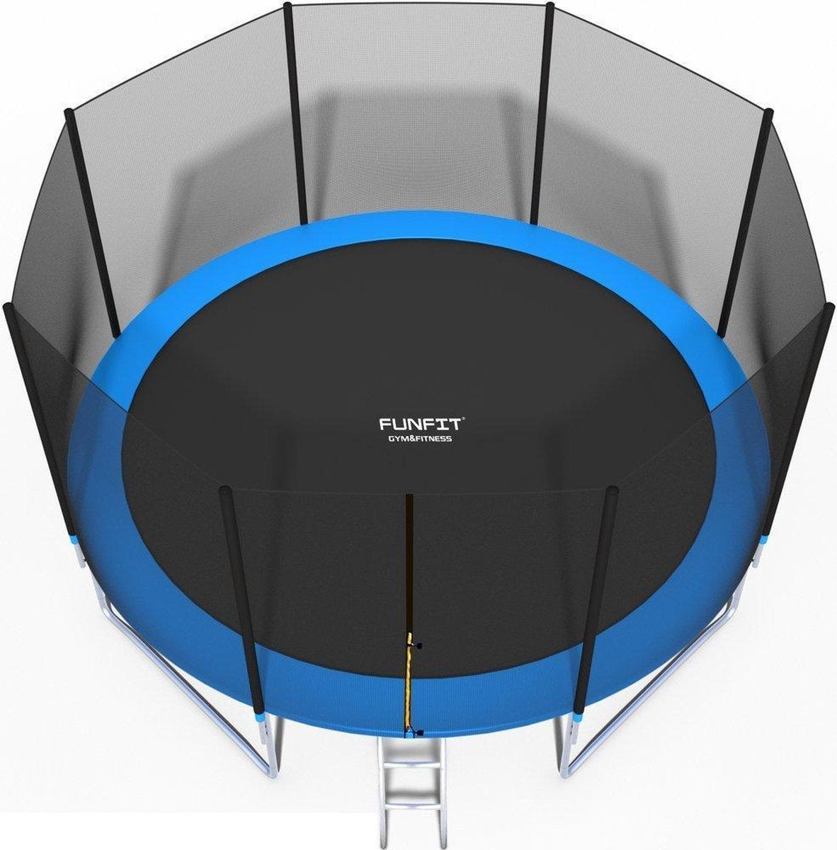 TRAMPOLINE - Veiligheidsnet & Ladder - 374 cm Blauw