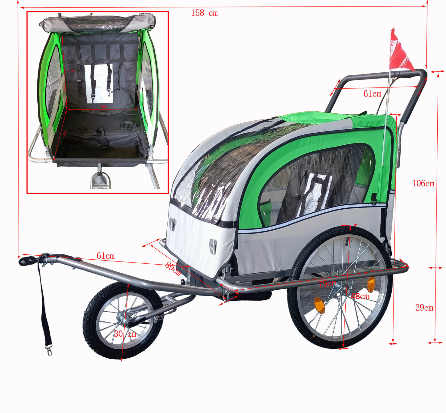 FIETSKAR - multifunctioneel, schokbreker, veiligheidsgordels - blauw
