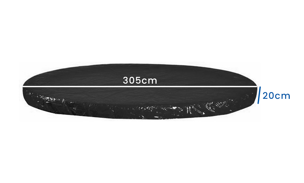 trampoline afdekhoes - waterafvoer uv-bestendig pvc - zwart 305 cm