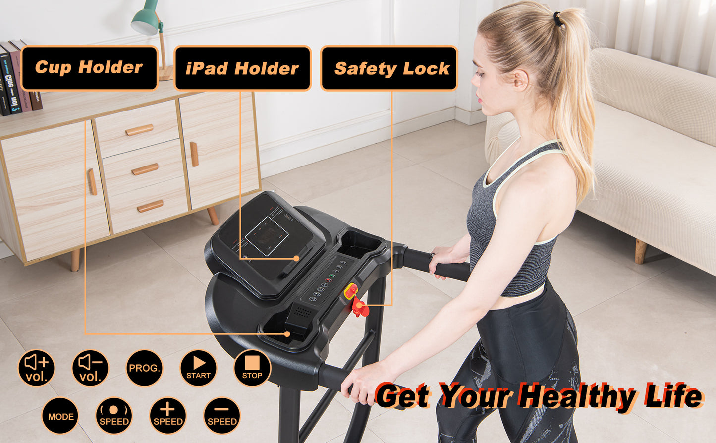 LOOPBAND - 1.5HP Motor - Inklapbaar - Bluetooth - 400x1100mm - Zwart